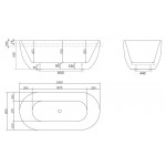 Ванна акриловая Belbagno BB70-1500-800 Ванна акриловая Belbagno BB70-1500-800